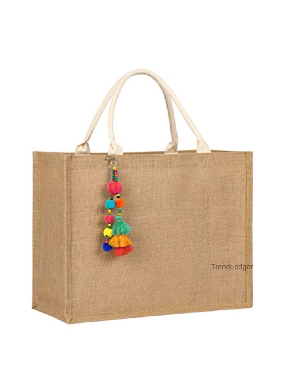 Woven Straw Jute Beach Tote Large Waterproof Foldable Shoulder Bag